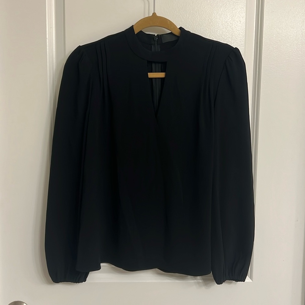 Co. Black Silk Crepe Blouse, XS